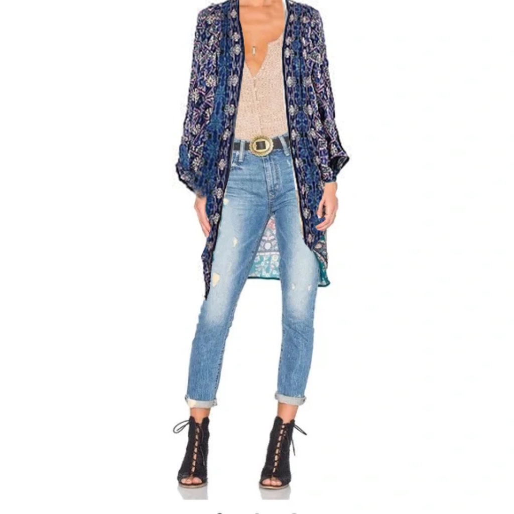 Anthropologie Feathers By Tolani Boho Kimono / One Size